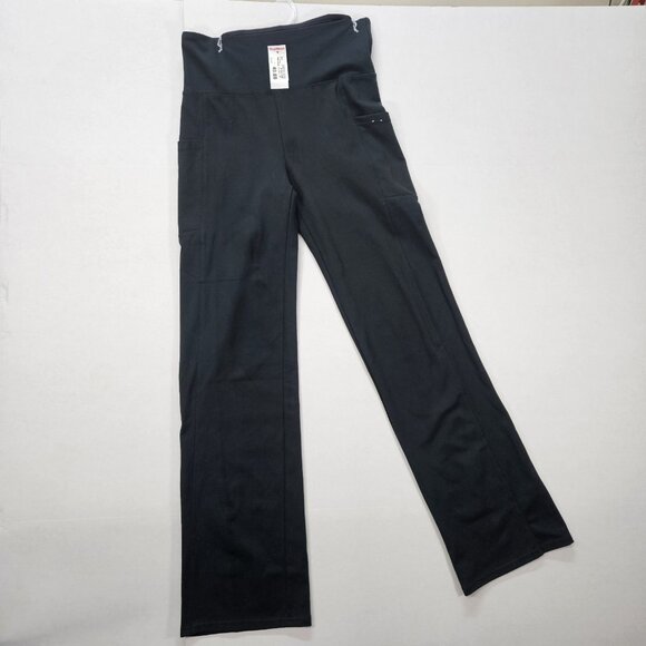 MARIKA Black Yoga Leggings Fitness Loungewear High rise, Size L With Pockets - Picture 1 of 14